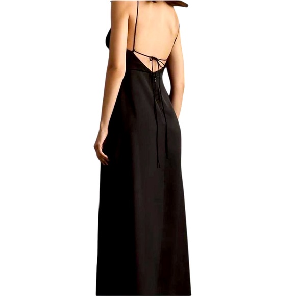 NWOT - BHLDN Remy Cowl Neck Black Maxi Dress with Slit - Size 4 - Picture 2 of 7